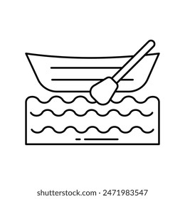 Icono de canoa con fondo blanco Vector ilustración de stock