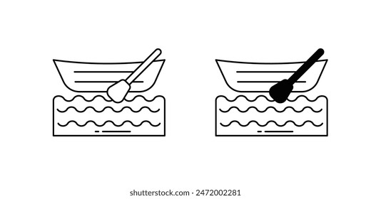 canoe icon with white background vector stock illustration