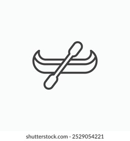 Canoe icons set. filled and line illustration
