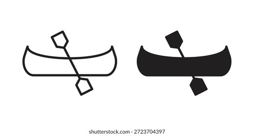Colección de Vector de iconos de canoa para Diseños web. iconos planos
