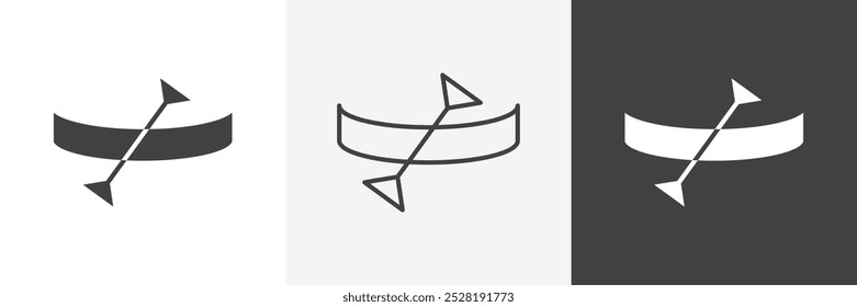 ícone Canoe.Trendy moderna ilustração vetorial linear plana sobre fundo branco.