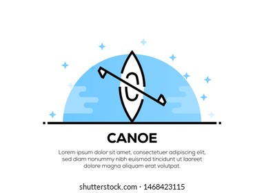 CANOE AND ILLUSTRATION ICON CONCEPT