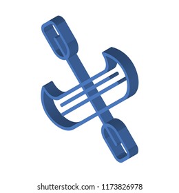 Canoe isometric left top view 3D icon