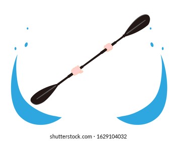 Canoe kayak icon. Athlete has paddle.