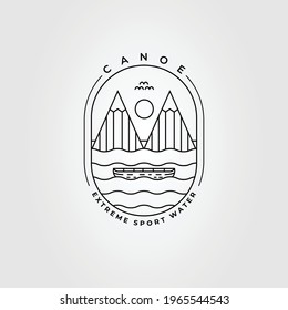canoe kayak mountain logo. ocean lake boat logo vector illustration design