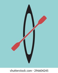 canoe - kayak paddle vector icon