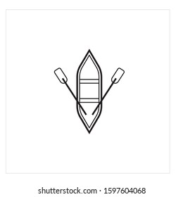 canoe, kayak, rowing, recreation flat icon design