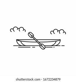 Canoe line art simple icon vector