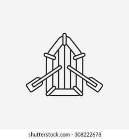 Canoe line icon