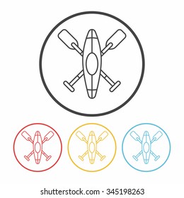 Canoe line icon