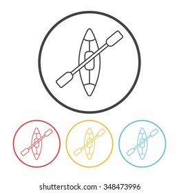 Canoe line icon