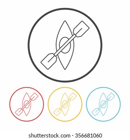 Canoe line icon