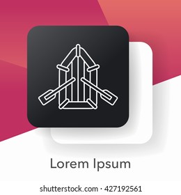 Canoe line icon