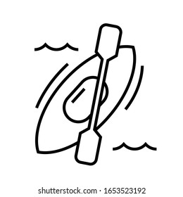 Canoe line icon, concept sign, outline vector illustration, linear symbol.