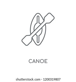 Canoe linear icon. Canoe concept stroke symbol design. Thin graphic elements vector illustration, outline pattern on a white background, eps 10.