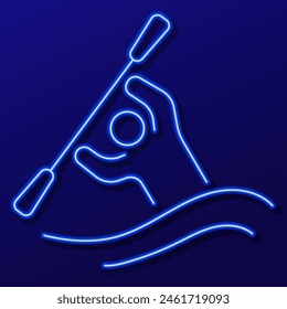 canoe neon sign, modern glowing banner design, colorful modern design trend. Vector illustration.