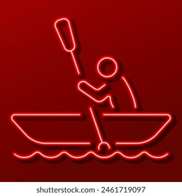 canoe neon sign, modern glowing banner design, colorful modern design trend. Vector illustration.