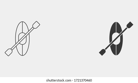 Canoe Outline And Filled Vector Icon Sign Symbol