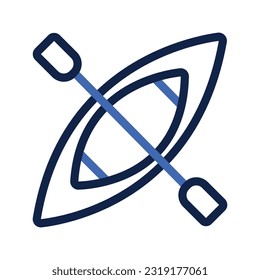 Canoe outline icon. Adventure icon set. Vector illustration isolated on white background.