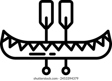 Canoe outline icon vector illustration