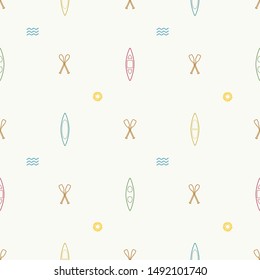 Canoe and paddle background - vector background