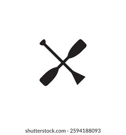 Canoe paddle icon silhouette vector image