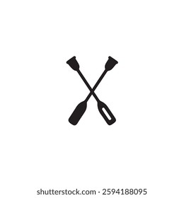 Canoe paddle icon silhouette vector image