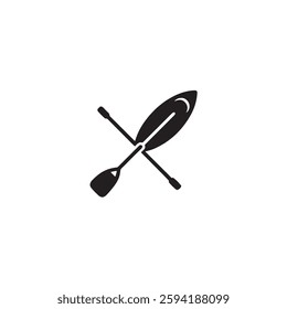 Canoe paddle icon silhouette vector image