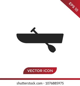 Canoe with paddle icon vector