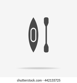 Canoe with paddle icon. Vector concept illustration for design.