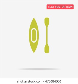 Canoe with paddle icon. Vector concept illustration for design.