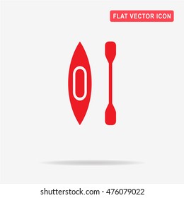 Canoe with paddle icon. Vector concept illustration for design.