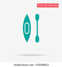 Canoe with paddle icon. Vector concept illustration for design.
