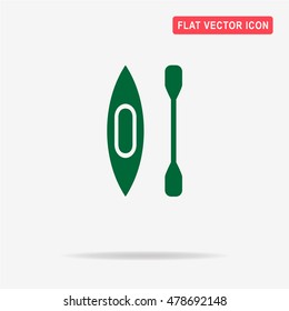 Canoe with paddle icon. Vector concept illustration for design.