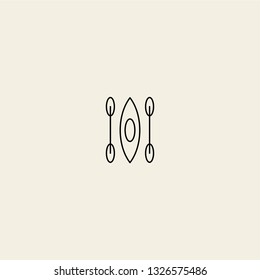 canoe paddle vector icon