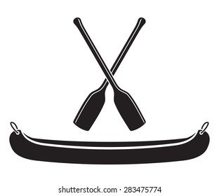 Canoe with Paddle Vector Illustration