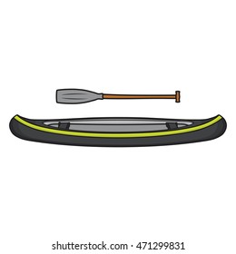 canoe with paddle vector illustration
