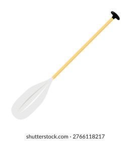 Canoe paddle vector isolated. Kayak or canoe paddle black silhouette. River rafting. Symbol isolated on white background.