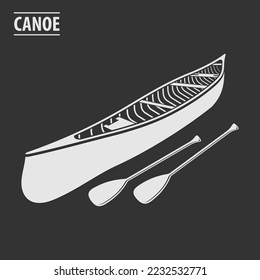 Canoe with paddles isolated. Vector illustration