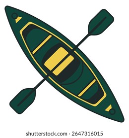 Canoe with paddles for outdoor water sport activity