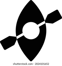 canoe paddles vector glyph flat icon