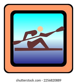 canoe racing vintage logo vector