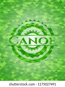 Canoe realistic green mosaic emblem