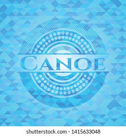 Canoe realistic light blue mosaic emblem