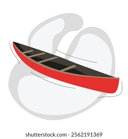 A canoe. red Canoe boat vector 