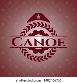 Canoe red emblem. Vector Illustration. Detailed.