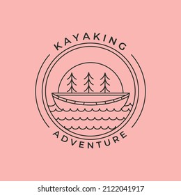 canoe river adventures logo vector symbol illustration design.