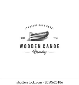 Canoe Row Boat Kayak Logo Design Vector Image