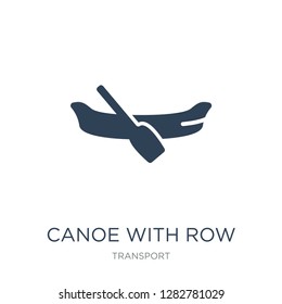 canoe with row icon vector on white background, canoe with row trendy filled icons from Transport collection, canoe with row vector illustration