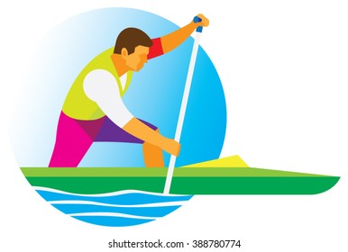 canoe rower participates in the competition